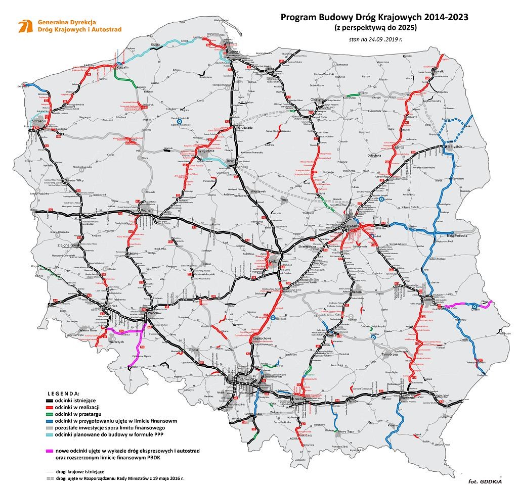 Program budowy dróg krajowych 2014-2023, mat. GDDKiA